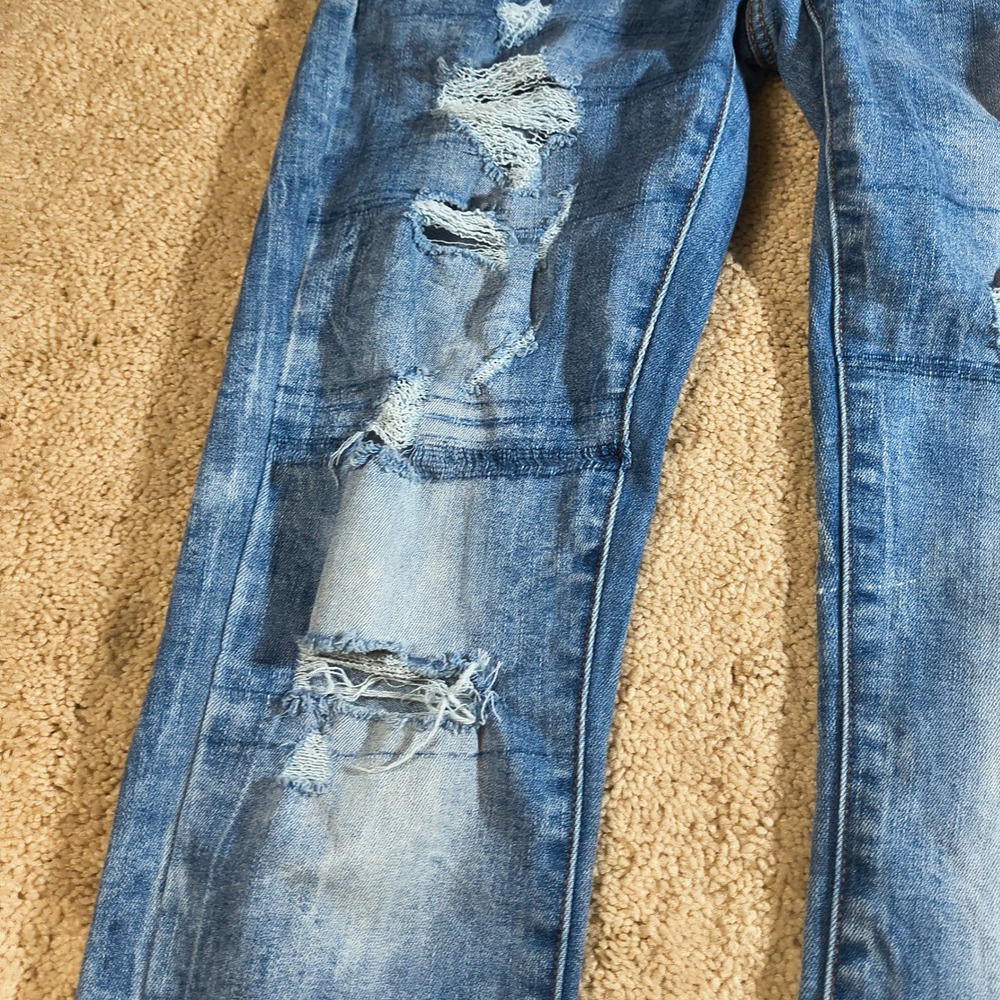 American Eagle NE(X)T Level Flex Skinny Ripped‎ Distressed Denim Jeans Mens - Picture 5 of 13